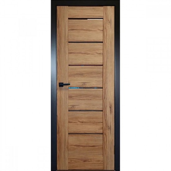 EKO finierētas durvis ar karbu MIRANDA +melni aplodes