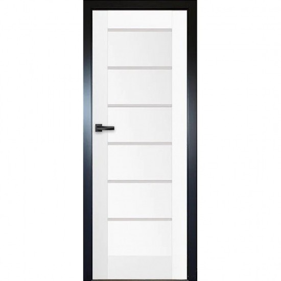 EKO finierētas durvis ar karbu MIRANDA +melni aplodes