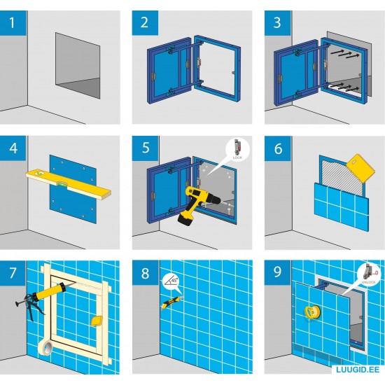 Revīzijas lūka ENG 300mm x 400mm keramisko flīžu pārklājumam