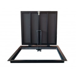 Grīdas tērauda tehniskā (revīzijas) lūka izmērs 100 cm x 100 cm