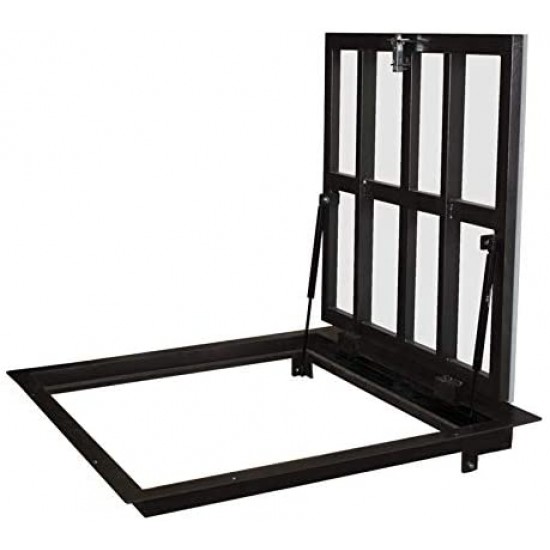 Grīdas tērauda tehniskā (revīzijas) lūka izmērs 90 cm x 140 cm H