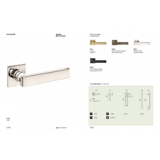 Durvju rokturis Lucrezia  kvadratas FINE