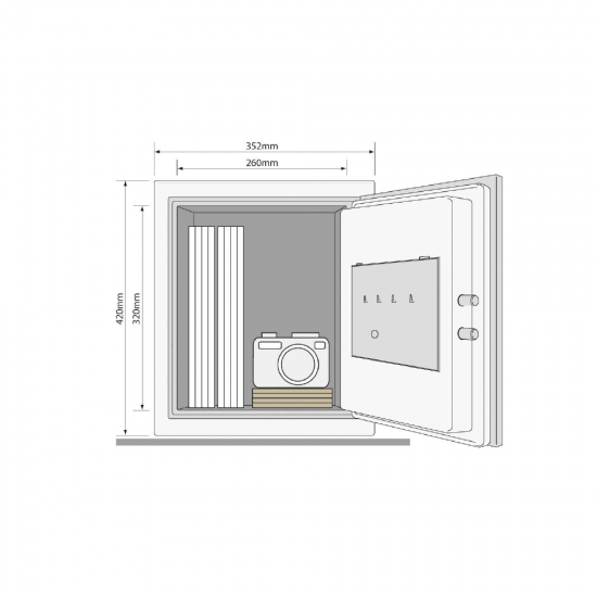Dokumentu mēbeļu profesionāls, sertificēts seifs Max Security YALE, ar elektronisku slēdzeni (augstums: 40cm, platums 35 cm).Ar atvēršanas paziņojumiem(neiebūveta funk.)