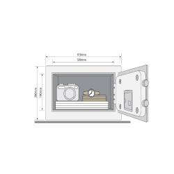 Mēbeļu seifs YALE ALARM, ar elektronisku slēdzeni (augstums: 20 cm, platums: 31 cm)
