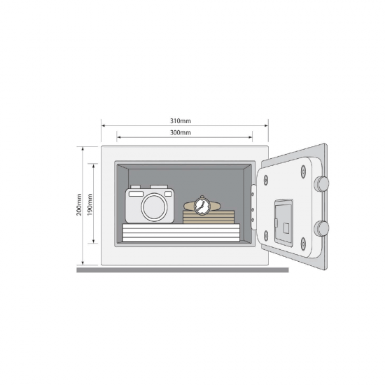 Mēbeļu seifs YALE ALARM, ar elektronisku slēdzeni (augstums: 20 cm, platums: 31 cm)