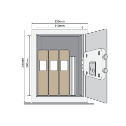 Dokumentu mēbeļu seifs YALE ALARM, ar elektronisku slēdzeni (augstums: 39 cm, platums: 35 cm)