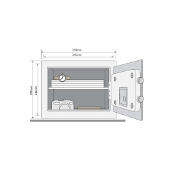 Mēbeļu seifs High Security YALE SMART (augstums 25cm, platums 35cm).Ar atvēršanas paziņojumiem(neiebūveta funkc.)