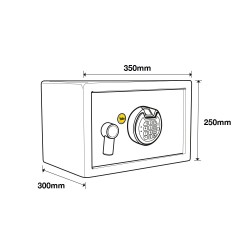Mēbeļu seifs YALE FINGERPRINT, ar elektronisku slēdzeni (augstums: 25 cm, platums: 35 cm)