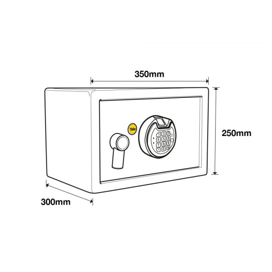 Mēbeļu seifs YALE FINGERPRINT, ar elektronisku slēdzeni (augstums: 25 cm, platums: 35 cm)
