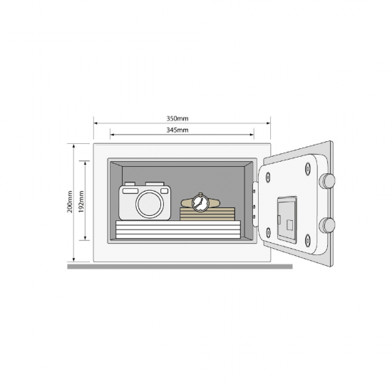 Mēbeļu, paaugstinātas drošības seifs YALE High Security, ar elektrisku slēdzeni (augstums: 20cm, platums: 35cm)