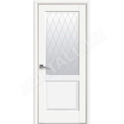 Durvis ar karbu EPIKA ar stiklu PP premium balts matēts