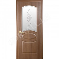 Durvis ar karbu FORTIS R  zelta alksnis  ar stiklu 