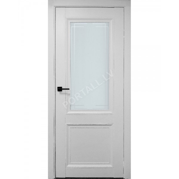 Durvis PRESTIGE 1 ar stiklu balts matēts