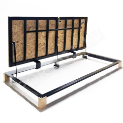 Grīdas tērauda tehniskā (revīzijas) lūka izmērs 80 cm x 150 cm "H" ar OSB paneli koka grīdām un parketam